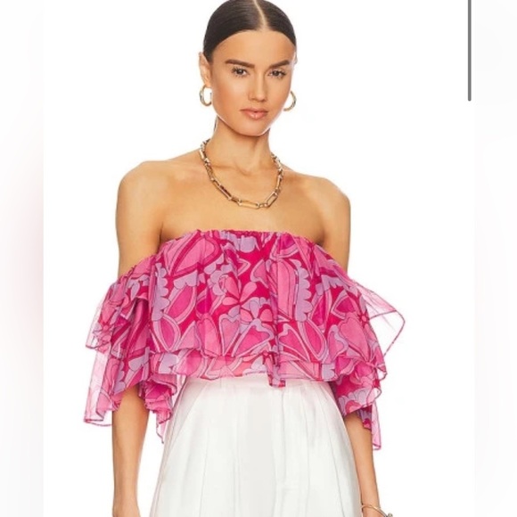 NWT Show Me Your Mumu x REVOLVE Rossella Ruffle Top - Picture 2 of 6